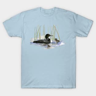 Watercolor and Ink Loons T-Shirt